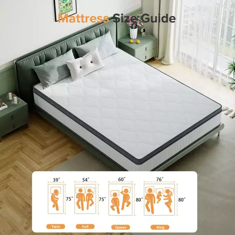 Materasso Ibrido Traspirante Medio Refrigerante in Memory Foam Consegnato in Scatola Bianco