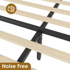 Struttura Letto Boho in Rattan Naturale con Testiera in Legno, 2 Cassetti Contenitori, Luci LED RGB, Robusta Piattaforma con Doghe, Nessuna Molla Richiesta