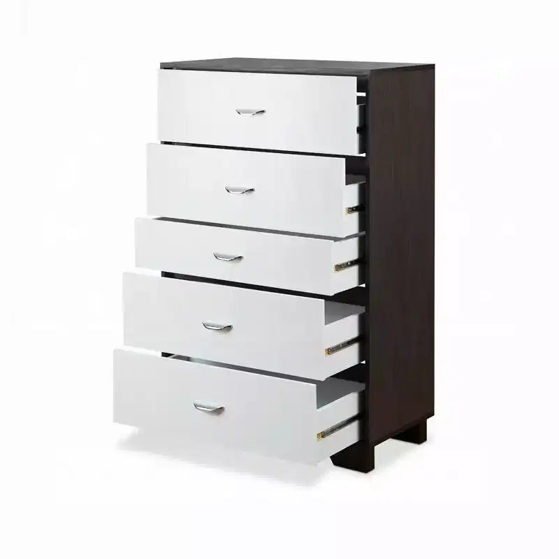 Comò a 5 cassetti in legno, cassettiera moderna, versatile per camera da letto/ufficio