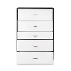 Comò a 5 cassetti in legno, cassettiera moderna, versatile per camera da letto/ufficio