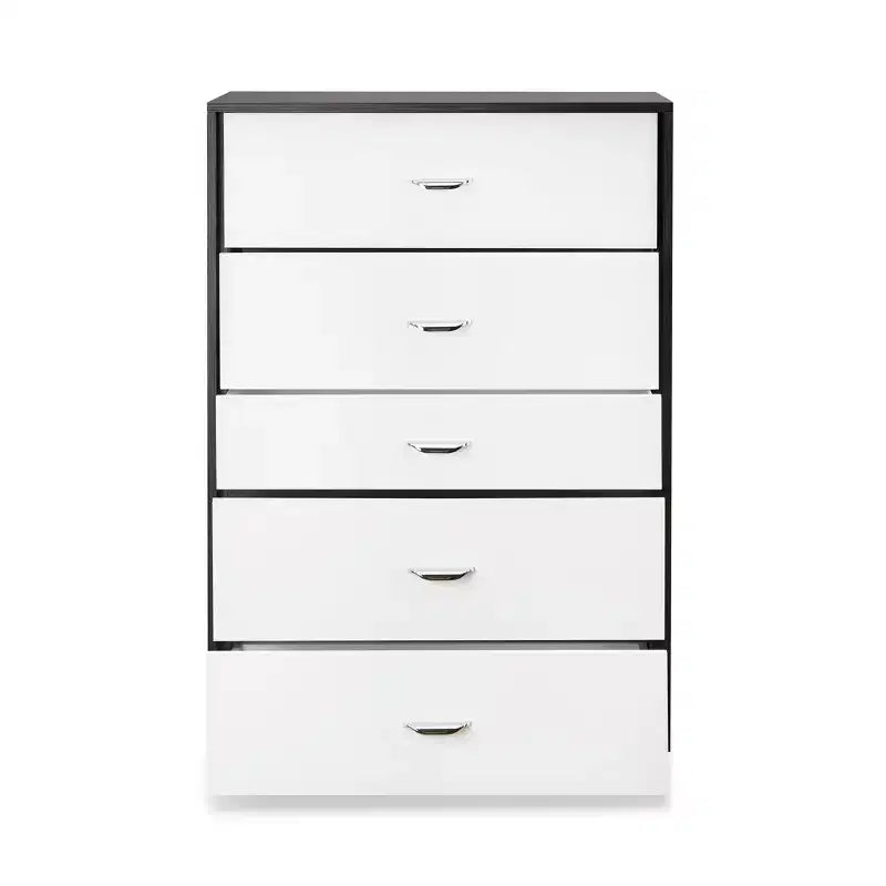 Comò a 5 cassetti in legno, cassettiera moderna, versatile per camera da letto/ufficio