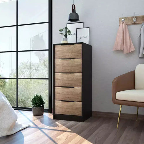 Comò a 5 cassetti in legno, cassettiera moderna, versatile per camera da letto/ufficio