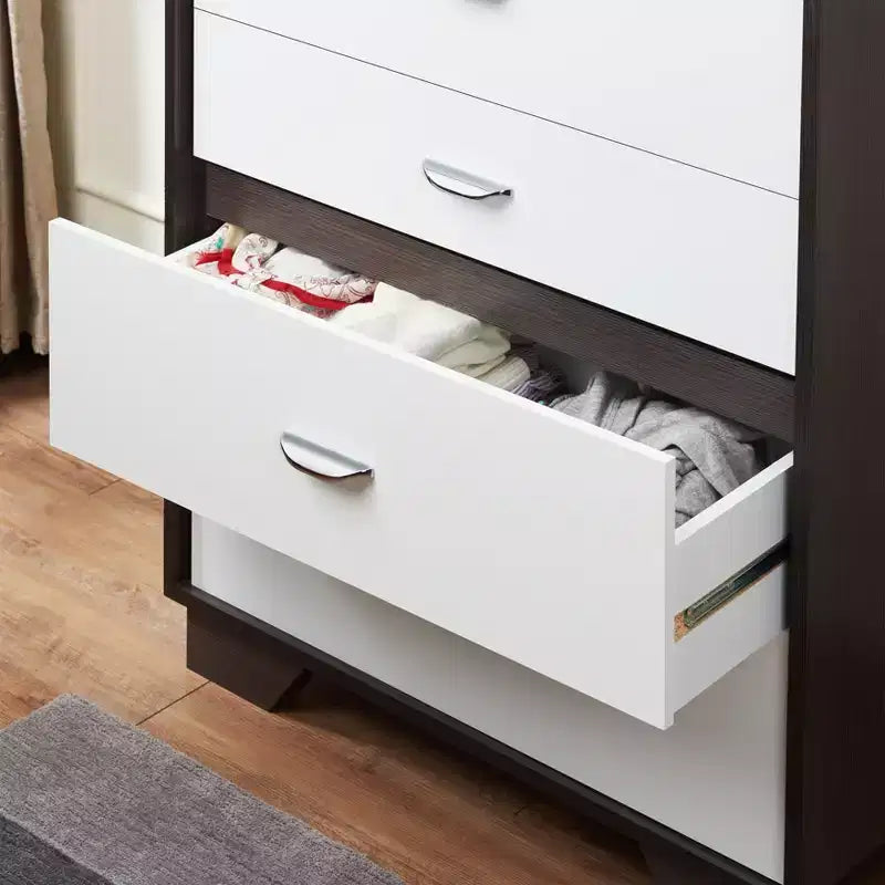 Comò a 5 cassetti in legno, cassettiera moderna, versatile per camera da letto/ufficio