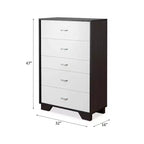 Comò a 5 cassetti in legno, cassettiera moderna, versatile per camera da letto/ufficio