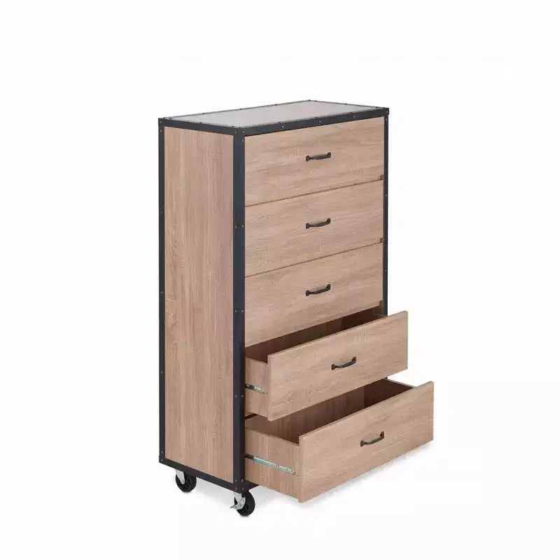 Comò a 5 cassetti in legno, cassettiera moderna, versatile per camera da letto/ufficio