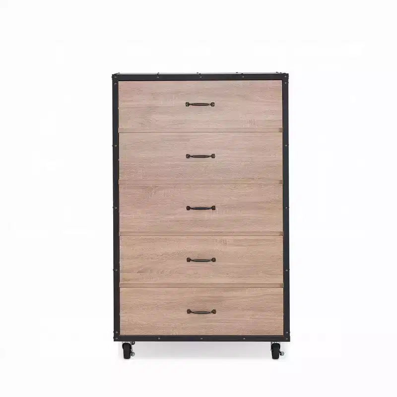 Comò a 5 cassetti in legno, cassettiera moderna, versatile per camera da letto/ufficio