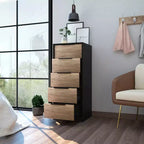 Comò a 5 cassetti in legno, cassettiera moderna, versatile per camera da letto/ufficio