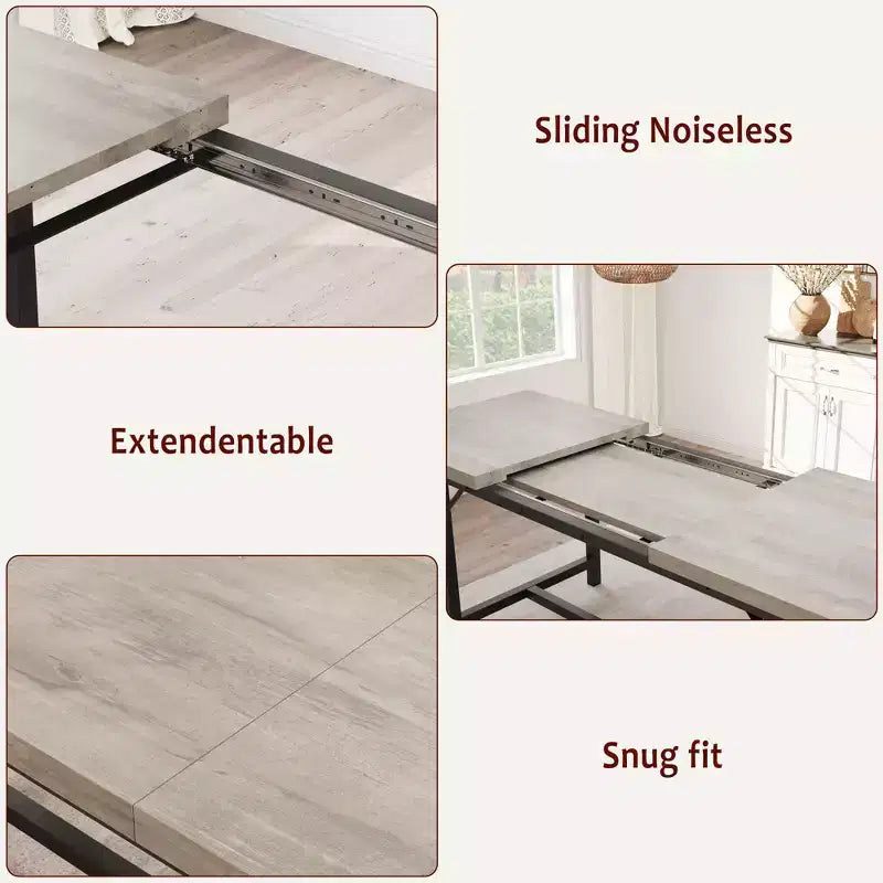 Tavolo da Pranzo Allungabile con Panca, Set Tavolo da Cucina Rettangolare Grande Allungabile da 4-6 Posti con 2 Panche Imbottite, per Appartamento, Piccolo Spazio