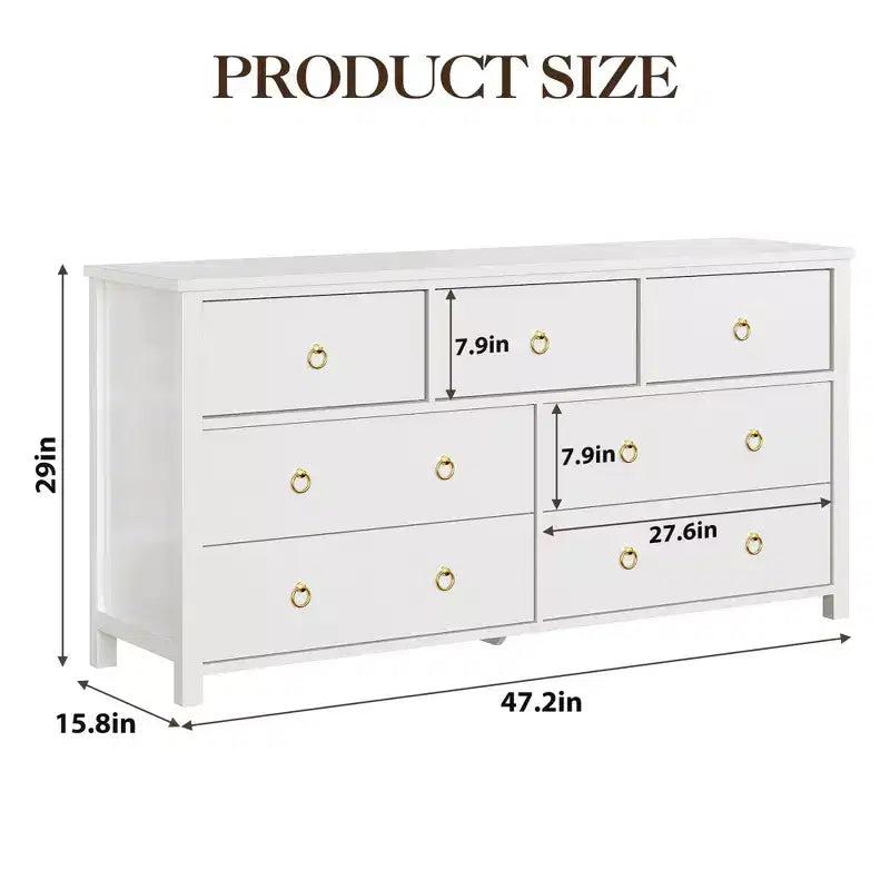 Cassettiera a 3 cassetti per camera da letto, Comò in legno con maniglie dorate, Mobile TV console multimediale, Cassettiera armadio autoportante per soggiorno