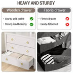 Cassettiera a 3 cassetti per camera da letto, Comò in legno con maniglie dorate, Mobile TV console multimediale, Cassettiera armadio autoportante per soggiorno