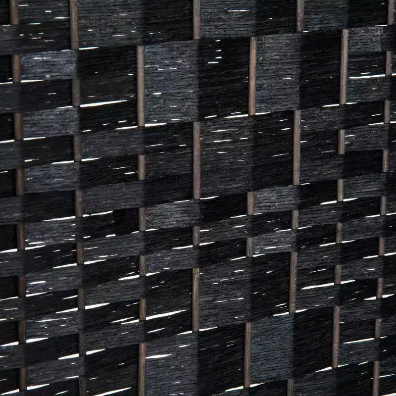 Paravento divisorio a 6 pannelli, in vimini nero, alto 183 cm