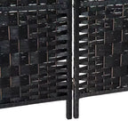 Paravento divisorio a 6 pannelli, in vimini nero, alto 183 cm