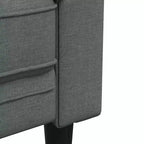 Divano Chesterfield Grigio Scuro Poliestere, legno massiccio, compensato, schiuma