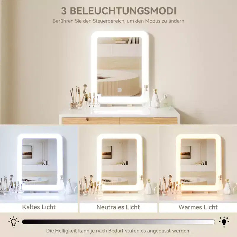 31.5 Natural Wood Makeup Vanity Set