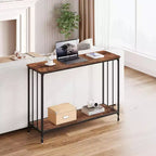 Entryway Console Table & Industrial Shelf Storage - 41.3 Narrow Sofa Table for Hallway, Living Room, Office