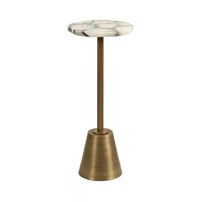 Kate and Laurel Tira Wavy Organic Stone and Metal Table