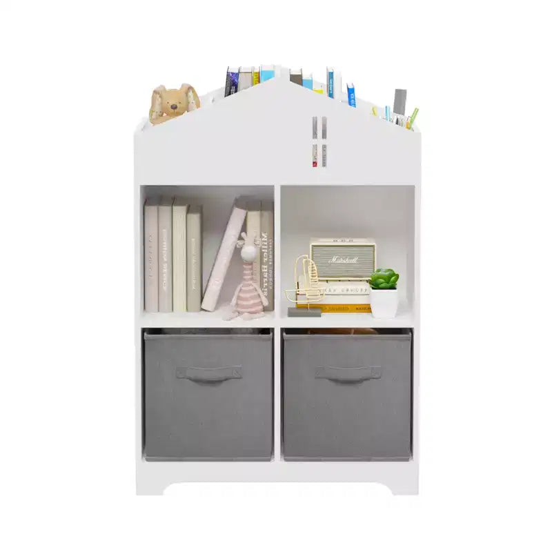 Libreria ad angolo, Libreria ad angolo in stile rustico da 71,8'', Libreria a forma di L, Libreria grande, Libreria a 5 ripiani resistente