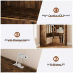 Libreria ad angolo, Libreria ad angolo in stile rustico da 71,8'', Libreria a forma di L, Libreria grande, Libreria a 5 ripiani resistente