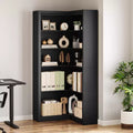 TROPOW Corner Bookshelf, 71.8'' Farmhouse Corner Bookcase, L-Shaped Bookshelf Large Bookcase, 5 Tier Display Shelf Heavy Duty Bookcases