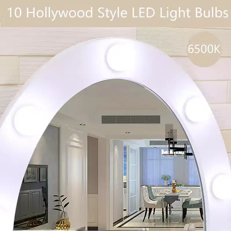 Moderna Toeletta da Trucco, Set Toeletta per Ragazze con Specchio Illuminato e Sgabello Imbottito, Tavolo da Trucco con 5 Cassetti per Camera da Letto, Tavolino da Trucco per Bambine e Donne