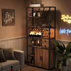Mobile bar per vino - Mobile alto da caffè con prese di corrente, portabottiglie per soggiorno