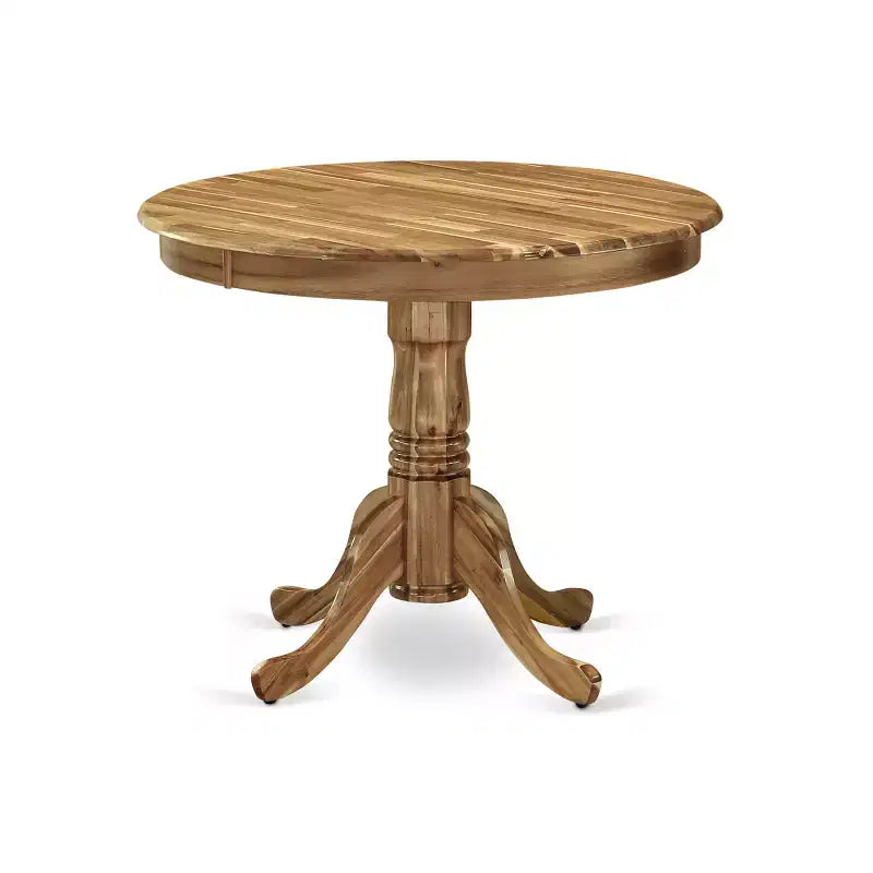 Set da cucina da pranzo Belmont da 5 pezzi, tavolo da cucina rotondo e 4 sedie Parson, finitura naturale