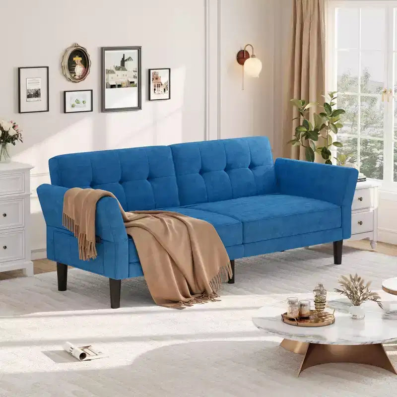 Divano Letto da 89 Pollici, Moderno Divano Letto Convertibile in ciniglia con Schienale e Braccioli Regolabili, Divanetto Oversize