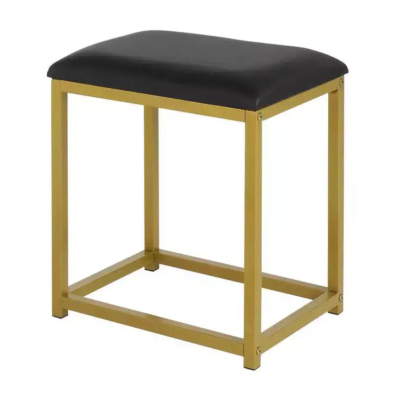 Set Toeletta a Tre Toni con Scaffale in Acciaio e Due Cassetti in Truciolato Nero, Stile Lusso Leggero