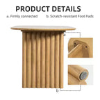 Tavolo da pranzo ovale in legno 67 x 33,5 Tavolo da cucina con piano antigraffio e gambe a strisce in stile moderno rustico per soggiorno cucina Naturale