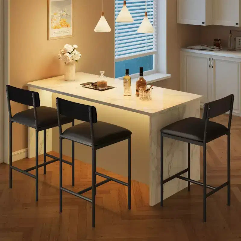 Set da Cucina Tavolo da Pranzo e Sedie per 2 con Scaffale e Sedie Imbottite, Set Tavolo da Bar per Piccoli Spazi Appartamento