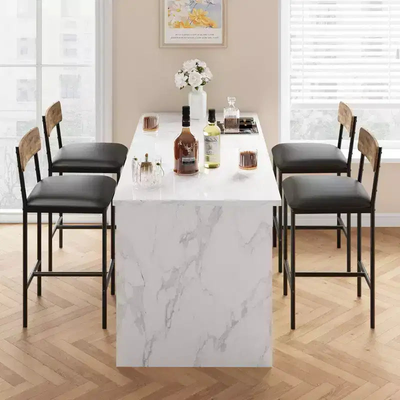 Set da Cucina Tavolo da Pranzo e Sedie per 2 con Scaffale e Sedie Imbottite, Set Tavolo da Bar per Piccoli Spazi Appartamento