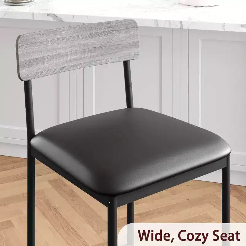 Set da Cucina Tavolo da Pranzo e Sedie per 2 con Scaffale e Sedie Imbottite, Set Tavolo da Bar per Piccoli Spazi Appartamento