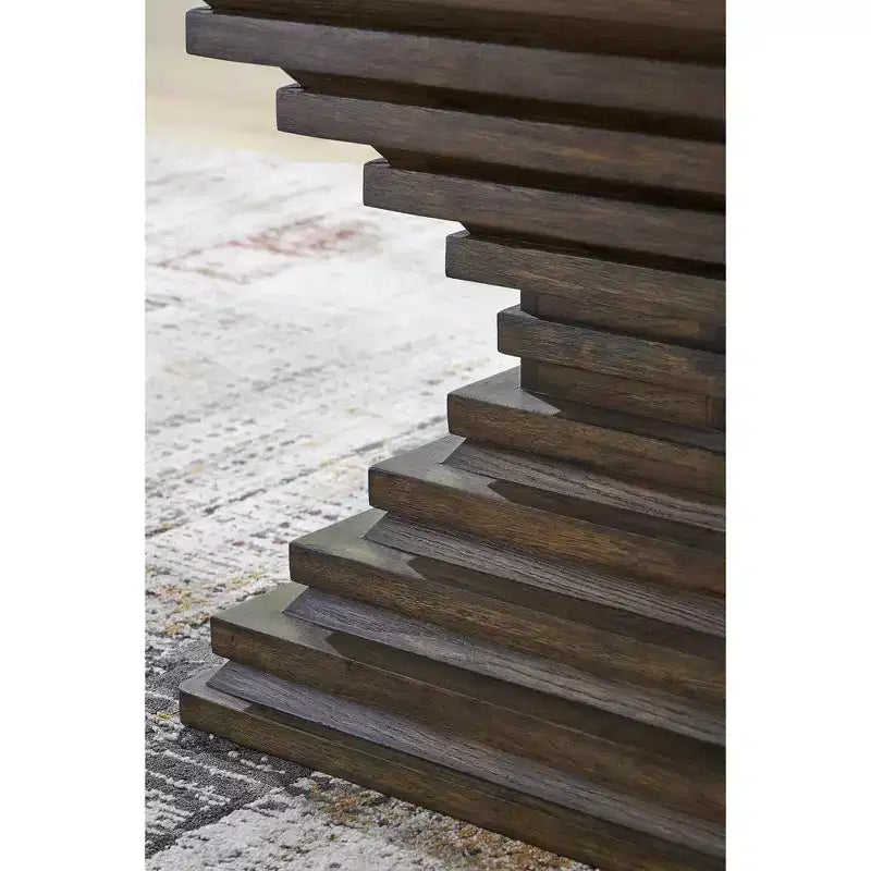 Tavolino contemporaneo - Finitura in rovere smaltato marrone caldo