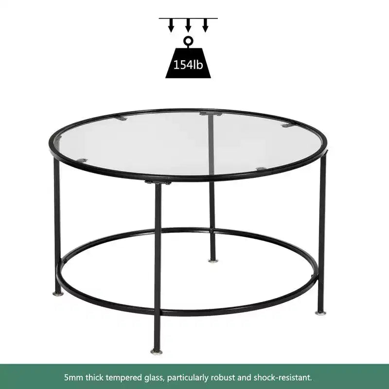 Tavolino da caffè con ripiano in vetro