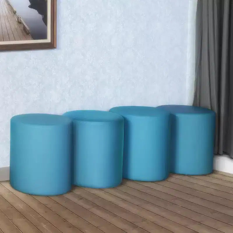 Pouf rotondo in vinile Logan (set di 4)