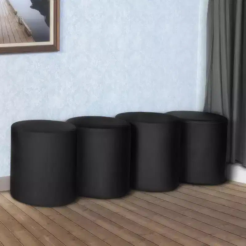 Pouf rotondo in vinile Logan (set di 4)