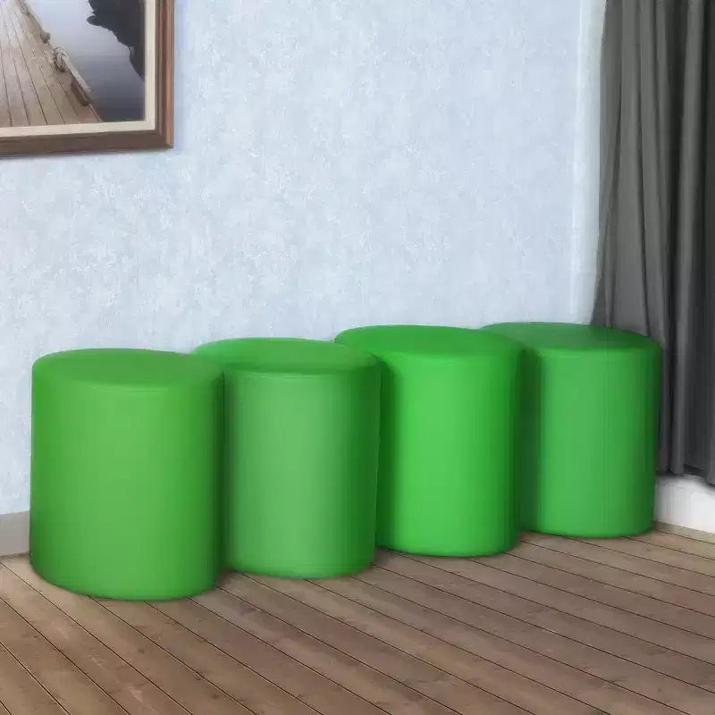 Pouf rotondo in vinile Logan (set di 4)