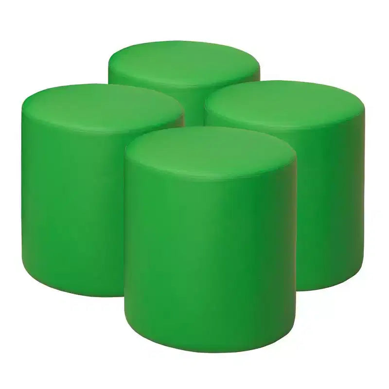 Pouf rotondo in vinile Logan (set di 4)