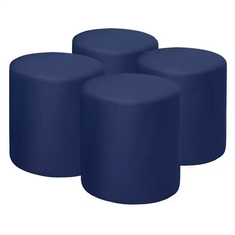 Pouf rotondo in vinile Logan (set di 4)