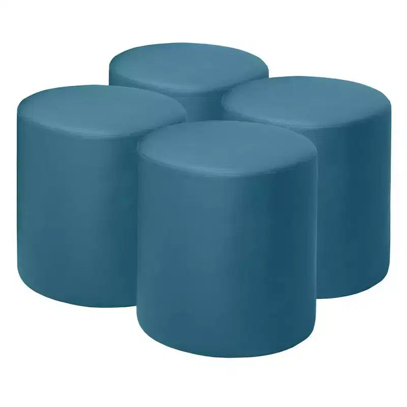 Pouf rotondo in vinile Logan (set di 4)