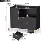 Credenza moderna bianca con 2 cassetti e 2 ante per cucina e soggiorno