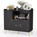 Credenza moderna bianca con 2 cassetti e 2 ante per cucina e soggiorno
