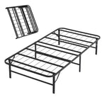 Letto pieghevole moderno, telaio in metallo pieghevole semplice, letto pieghevole alto 14 pollici con spazio sotto il letto, facile da montare, nero