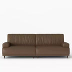 Divano moderno in pelle medievale da 86,4" con struttura e piedini in legno massello