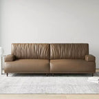 Divano moderno in pelle medievale da 86,4" con struttura e piedini in legno massello