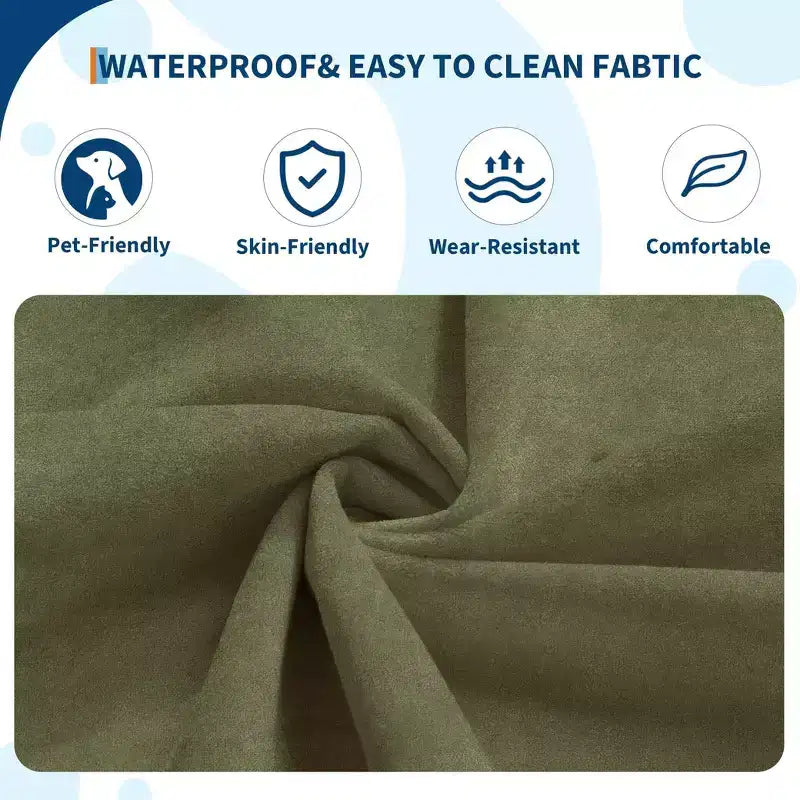 Hand-Tufted 35.4 Bean Bag Chairs, Waterproof Seamless One-Piece Memory Foam Loveseat with 900 lb Capacity for Living Room and Bedroom