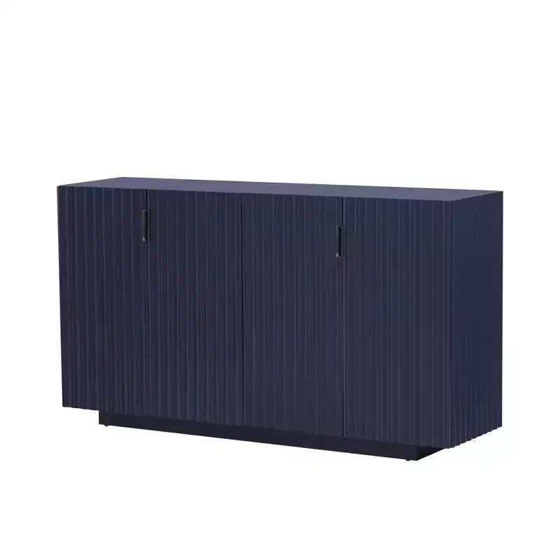 Modern 4-Door Fluted Buffet Sideboard Cabinet with Adjustable Shelves for Dining Room and Living Room