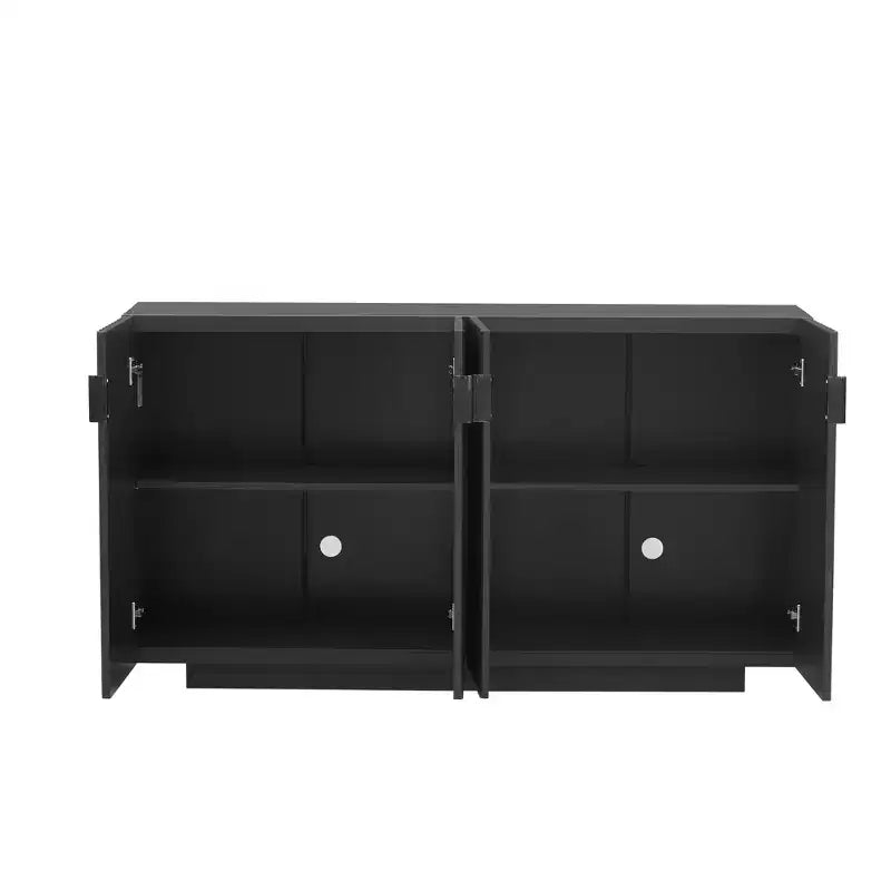 Modern 4-Door Fluted Buffet Sideboard Cabinet with Adjustable Shelves for Dining Room and Living Room