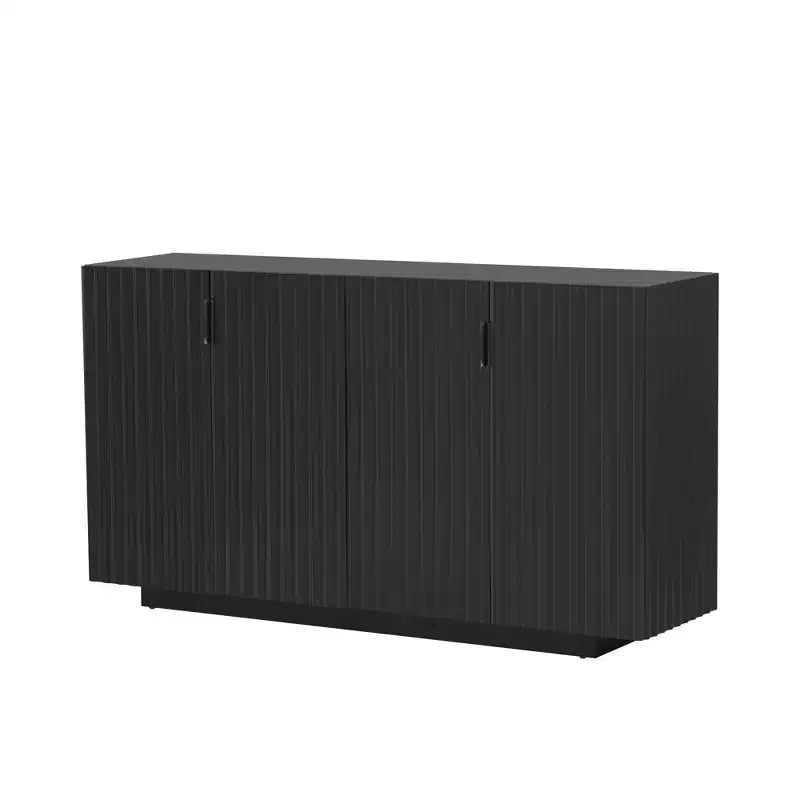 Modern 4-Door Fluted Buffet Sideboard Cabinet with Adjustable Shelves for Dining Room and Living Room
