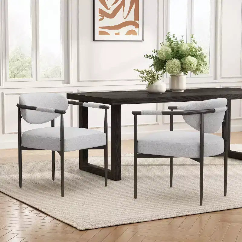 Sedie da Pranzo Moderne Imbottite con Schienale Curvo (Set da 2)